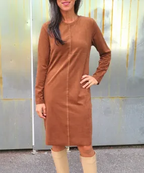 6610 Camel Vegan Suede Dress