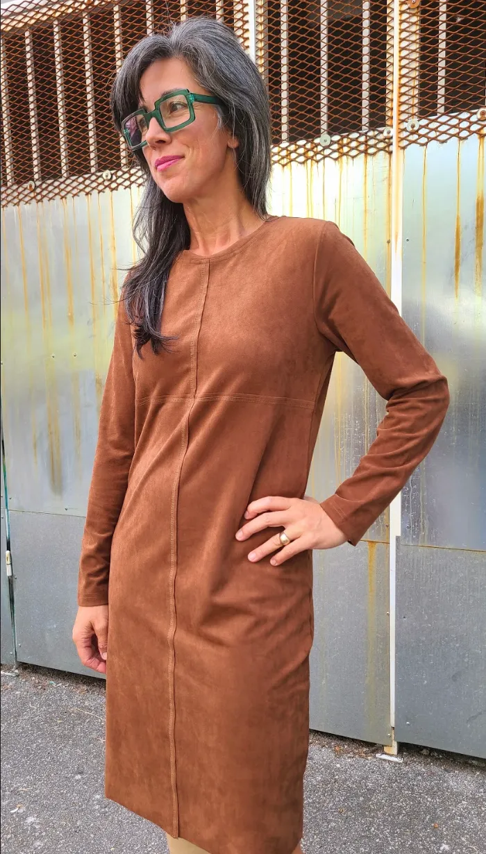 6610 Camel Vegan Suede Dress