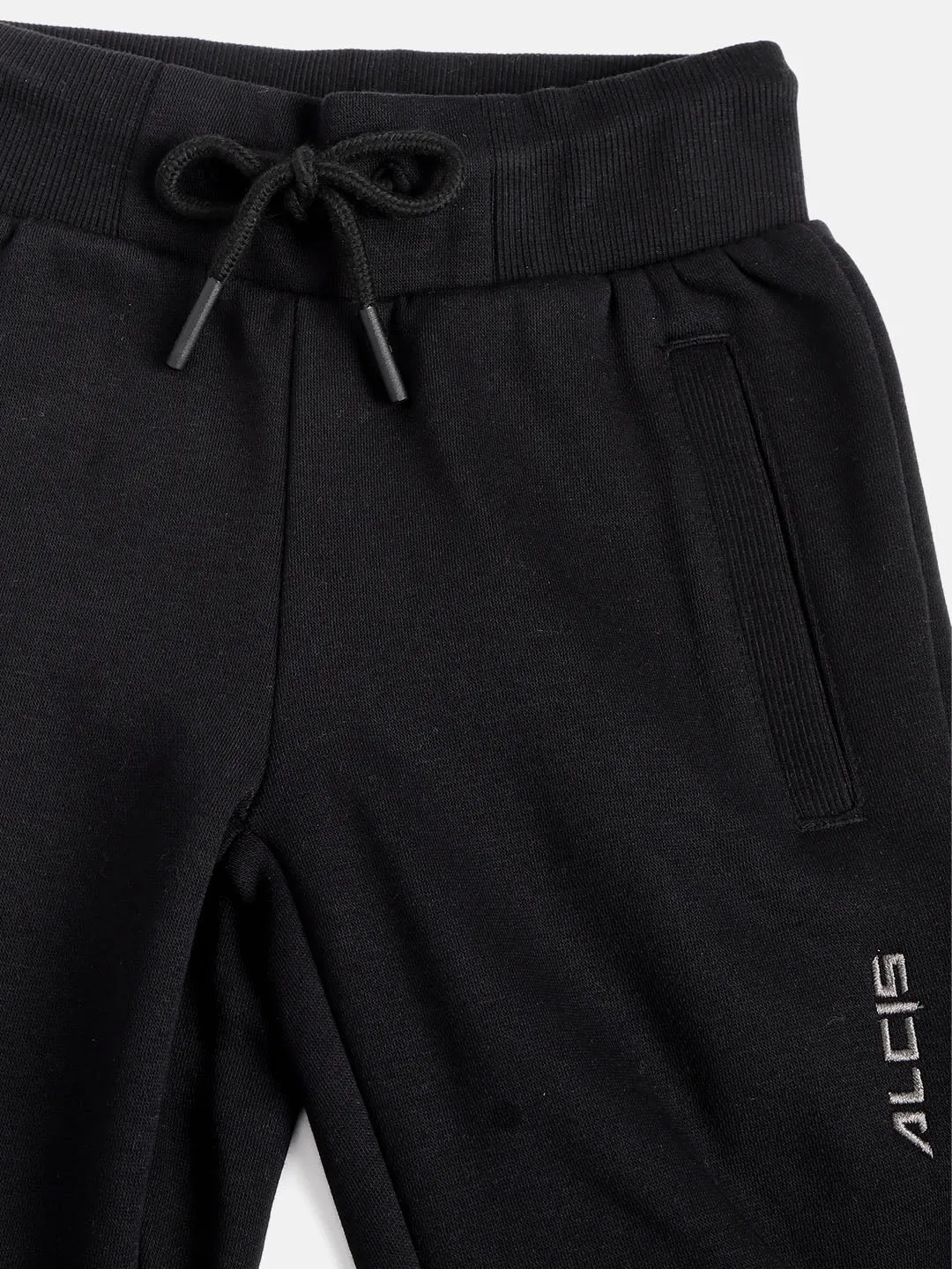 Alcis Girls Solid Black Track Pants