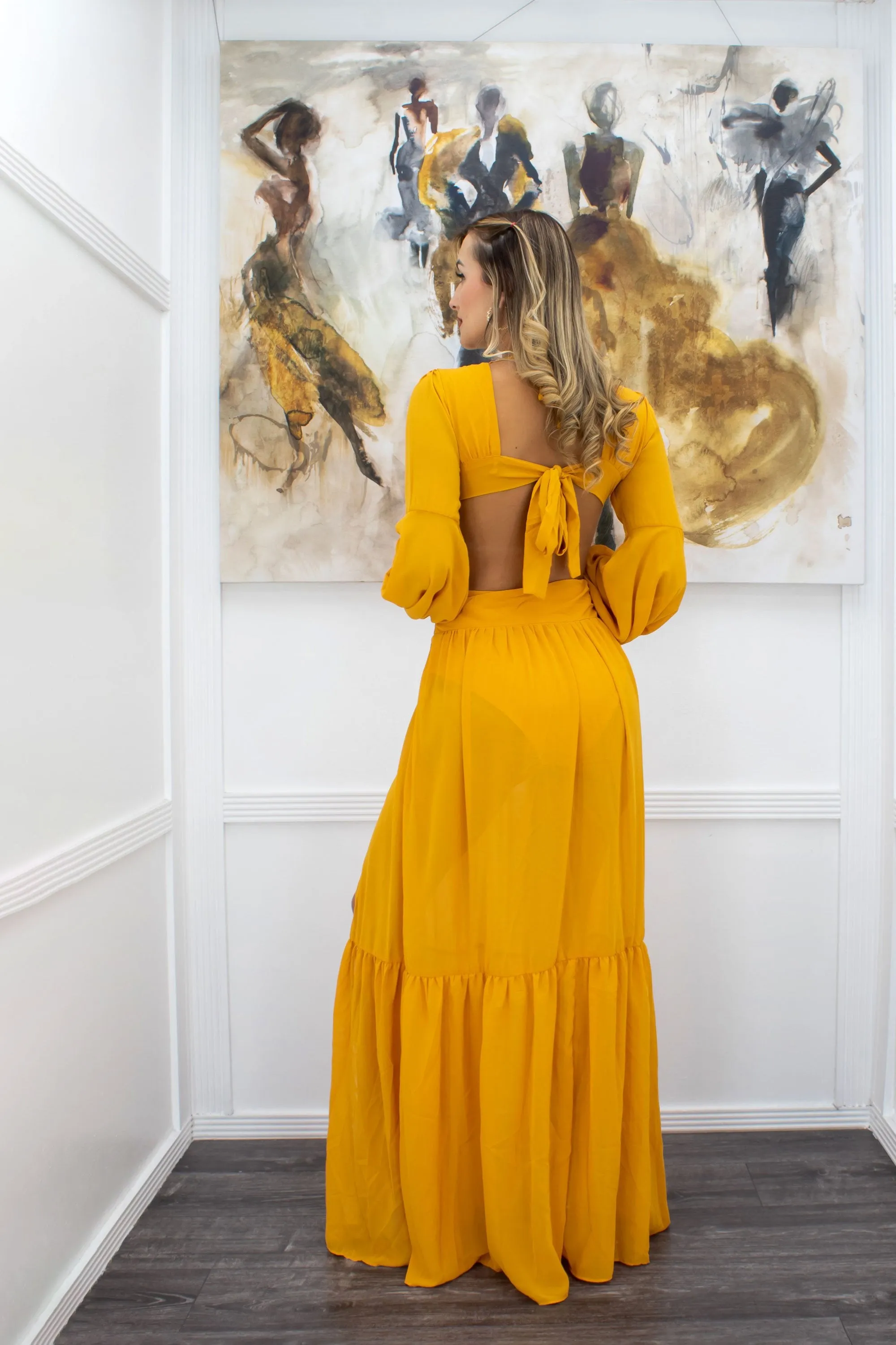 Alice Long Sleeve Slit Maxi Dress