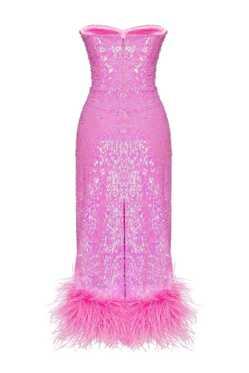 AMARA BARBIE PINK SEQUIN DRESS