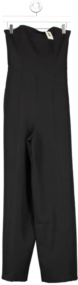 Anthropologie Black Strapless Wide Leg Jumpsuit UK 8