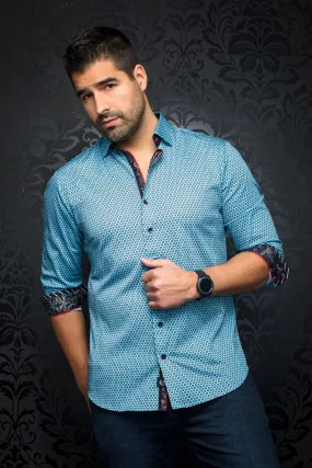 Au Noir Stretch Shirt | Knox Turquoise