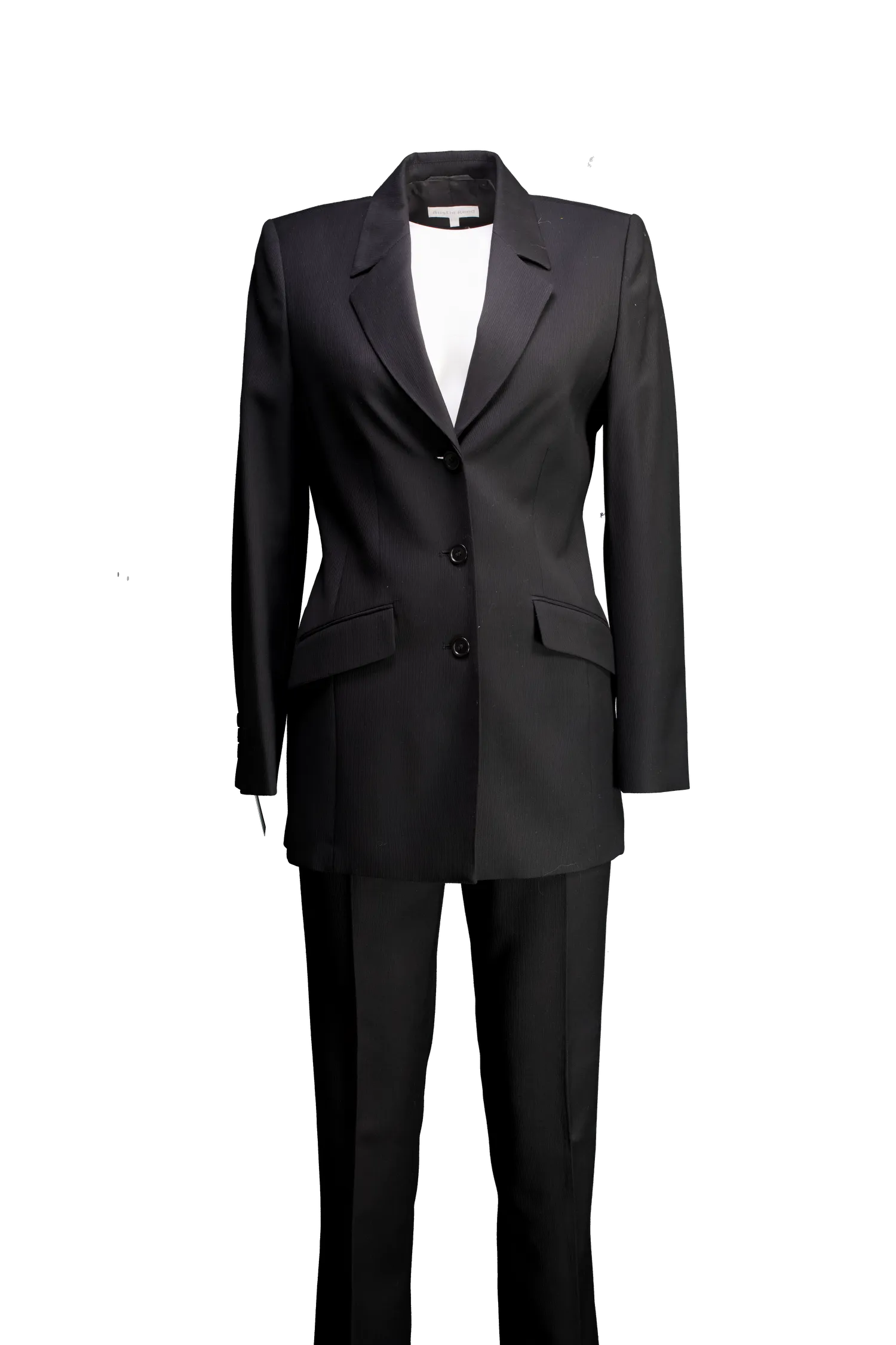 Austin Reed Black 100% Wool 2-piece Trouser Suit UK 8