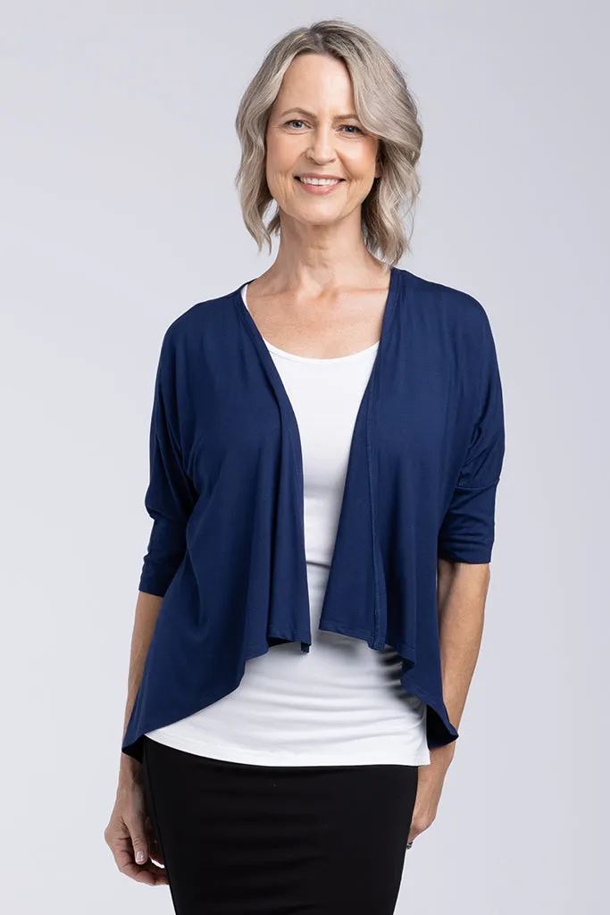 Bamboo Drape Cardi - Navy