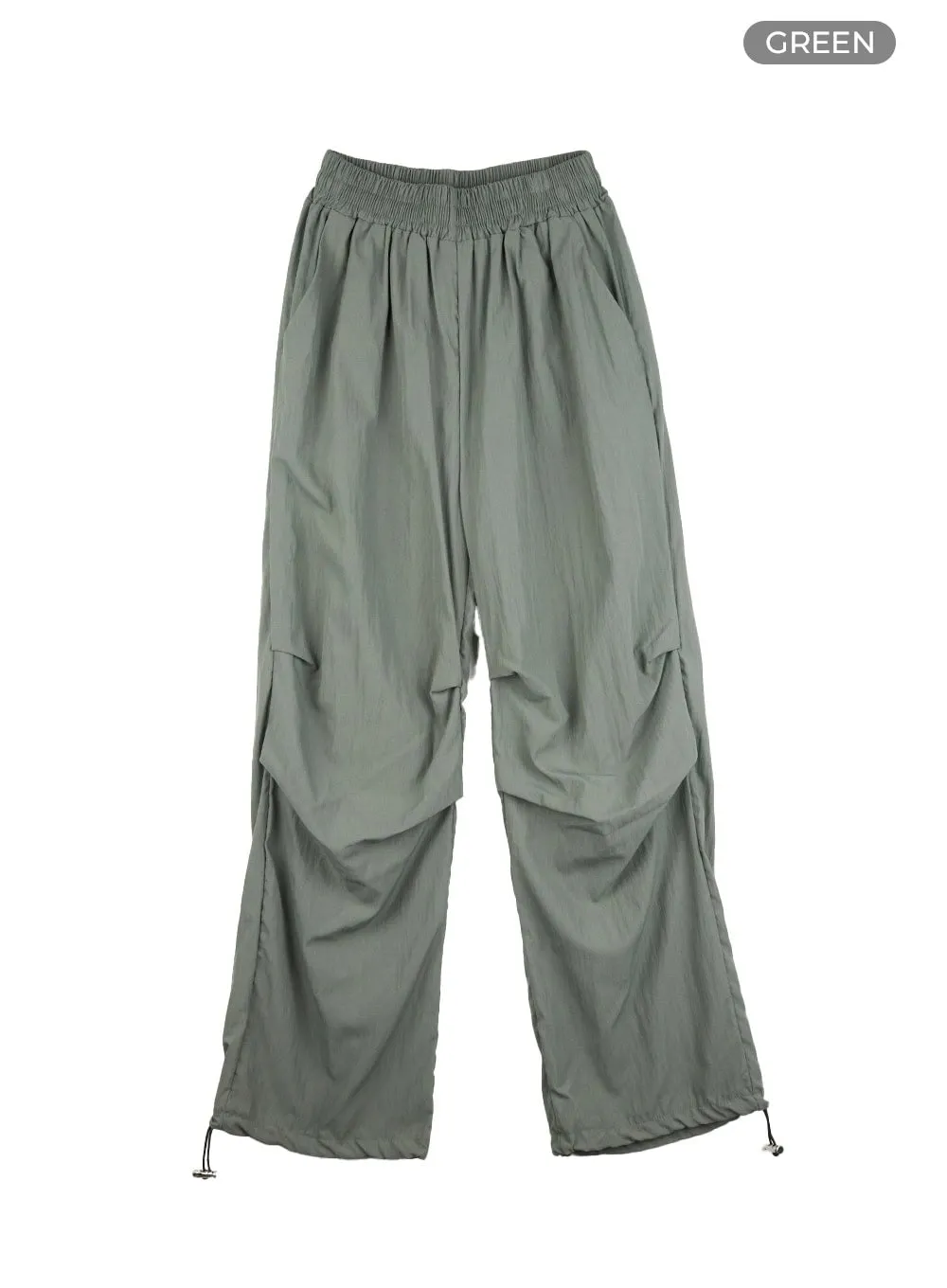 Banded Nylon Wide Fit Pants CL404