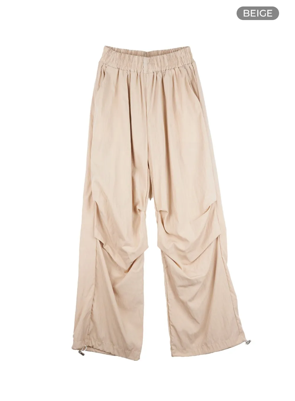 Banded Nylon Wide Fit Pants CL404