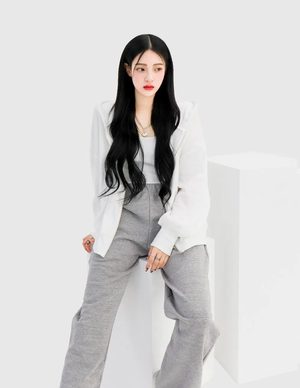 Banded Wide Leg Sweat Pants CCA26