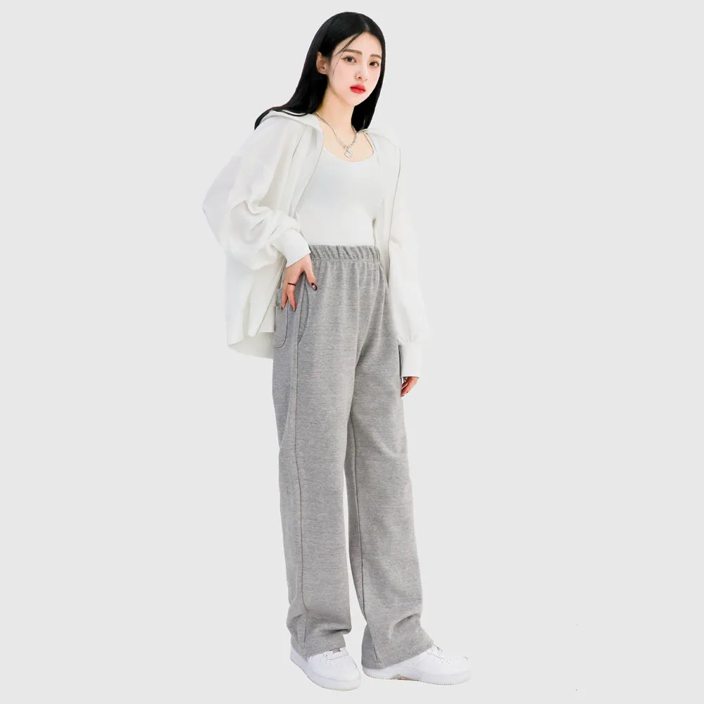 Banded Wide Leg Sweat Pants CCA26