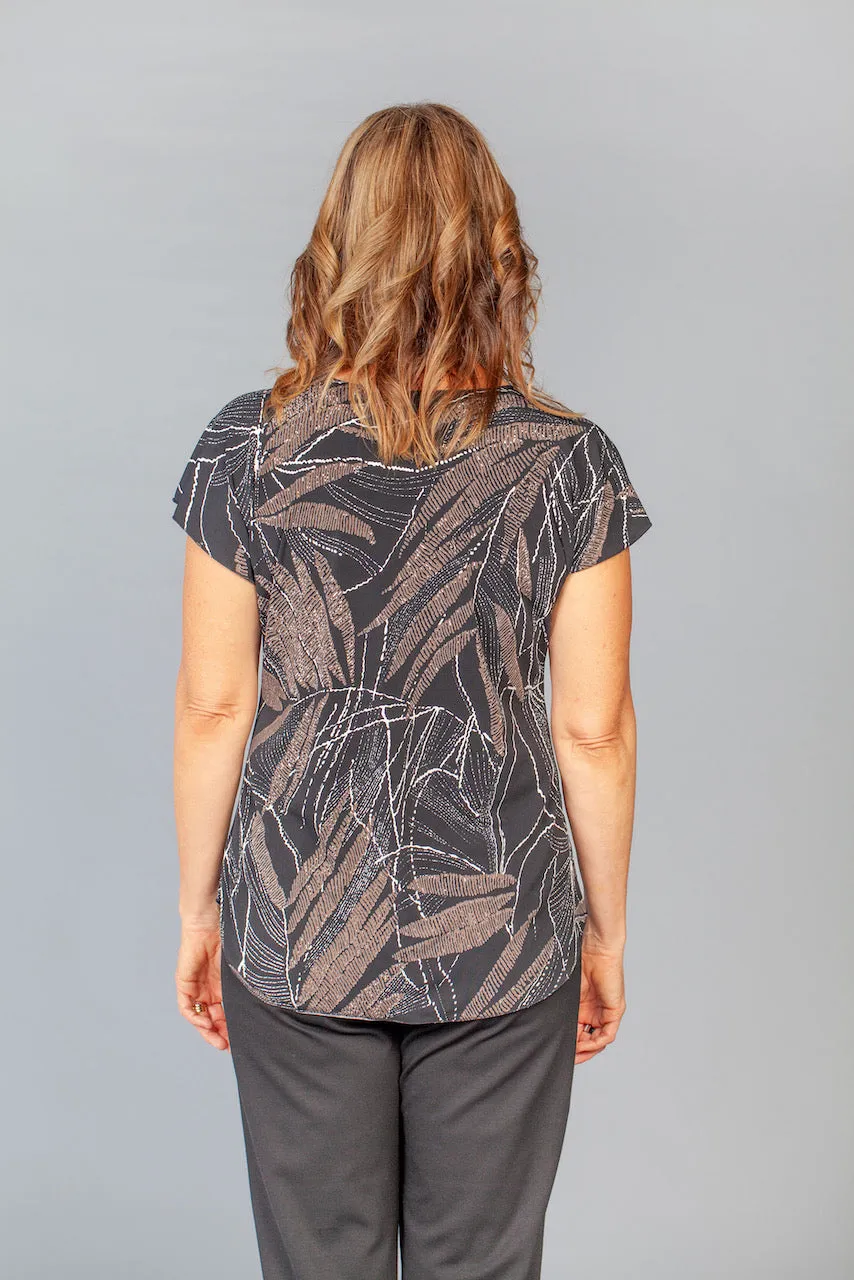 Bark Print Short Sleeve Jersey Top