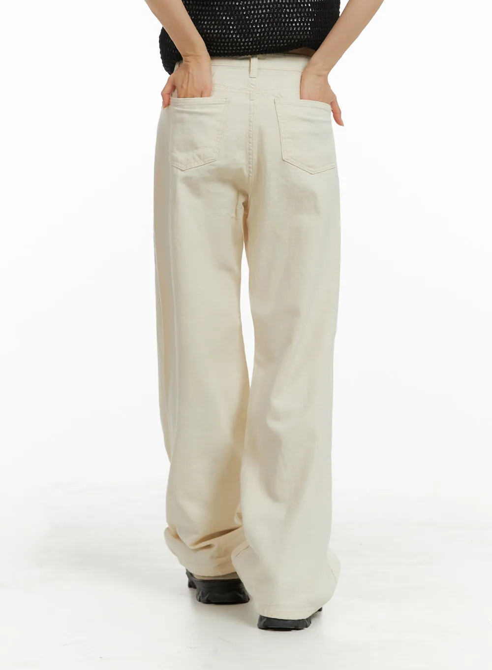 Basic Straight Leg Cotton Pants OM412