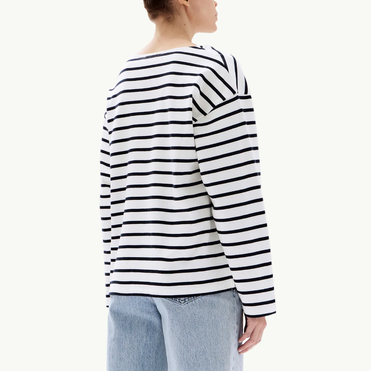 Bateau Organic LS Tee - True Navy Stripe