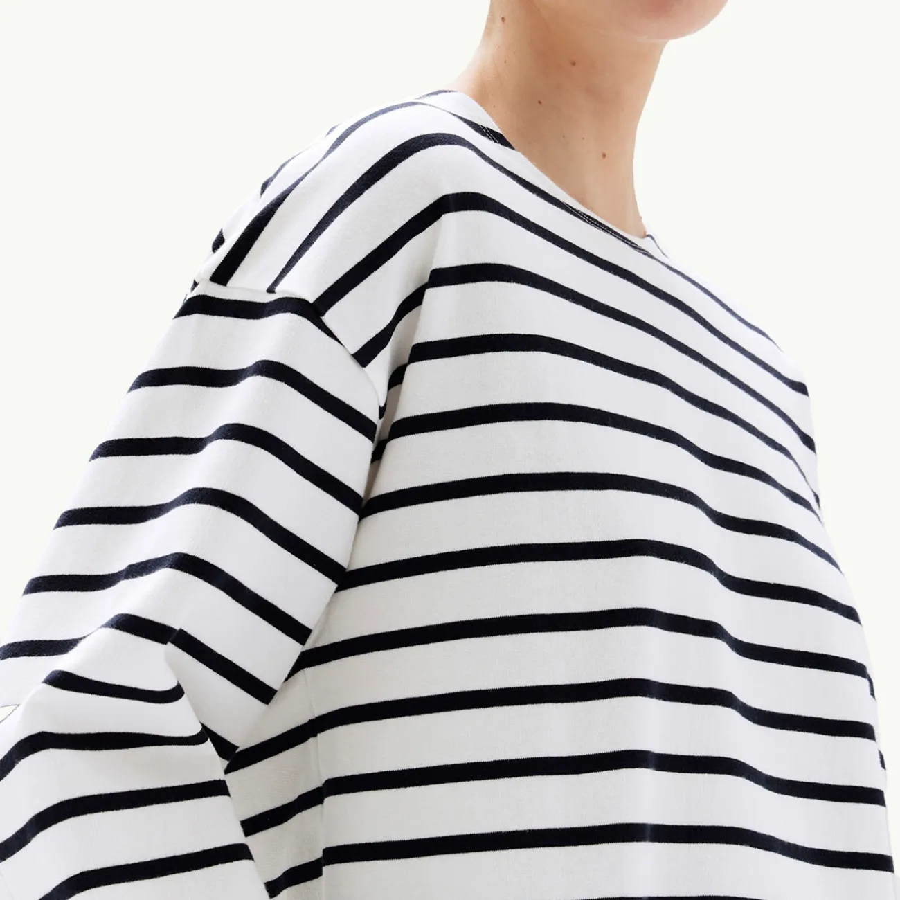 Bateau Organic LS Tee - True Navy Stripe