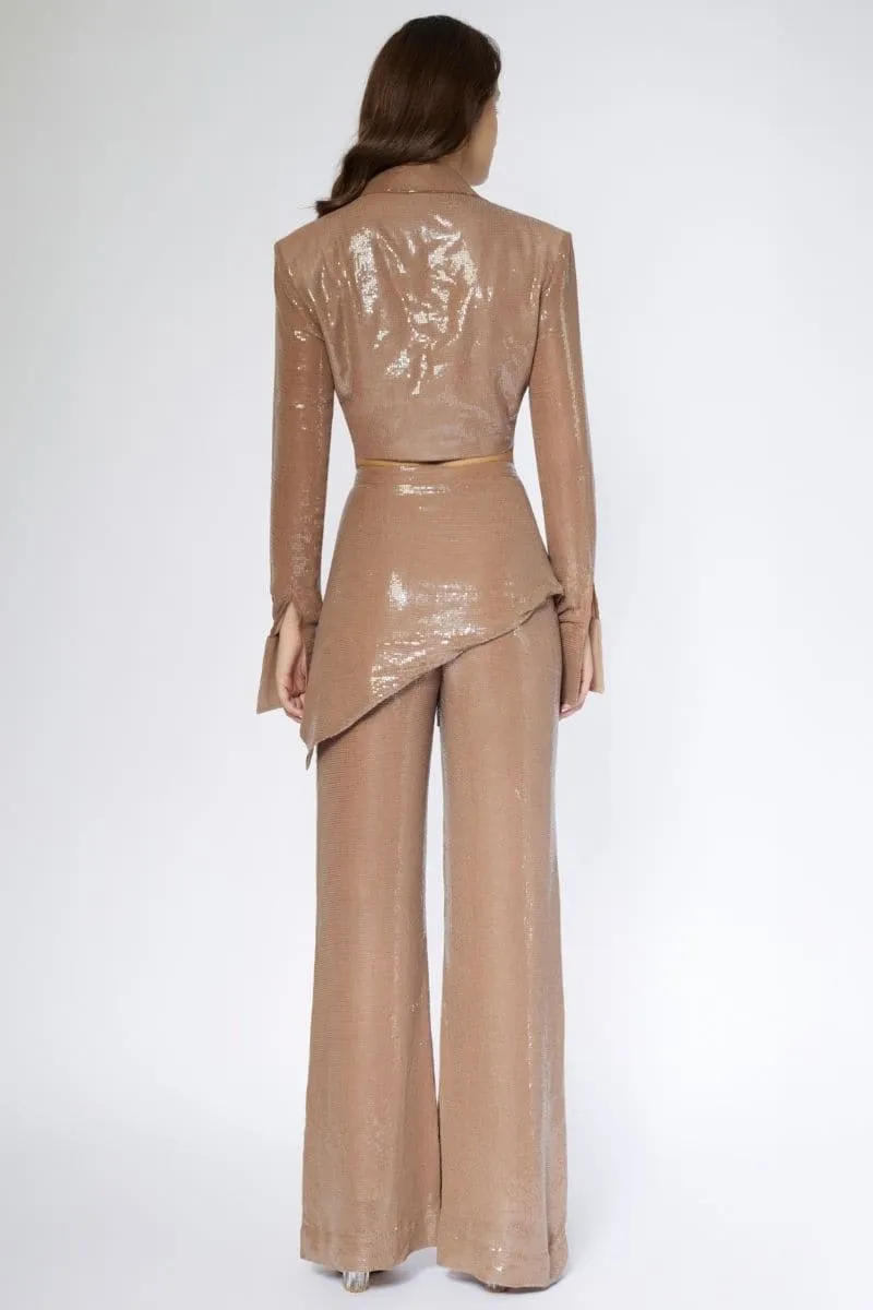 BEIGE THREE PIECE SUIT SET