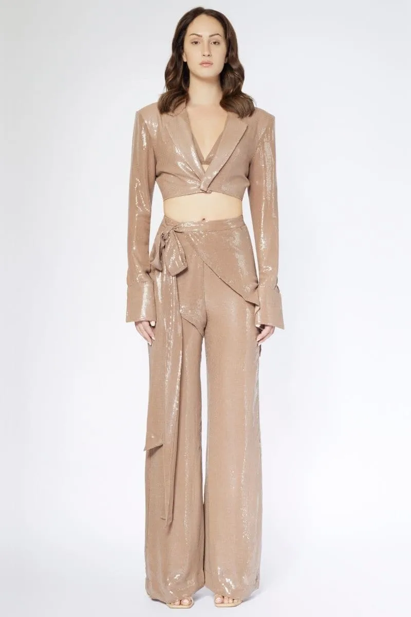 BEIGE THREE PIECE SUIT SET