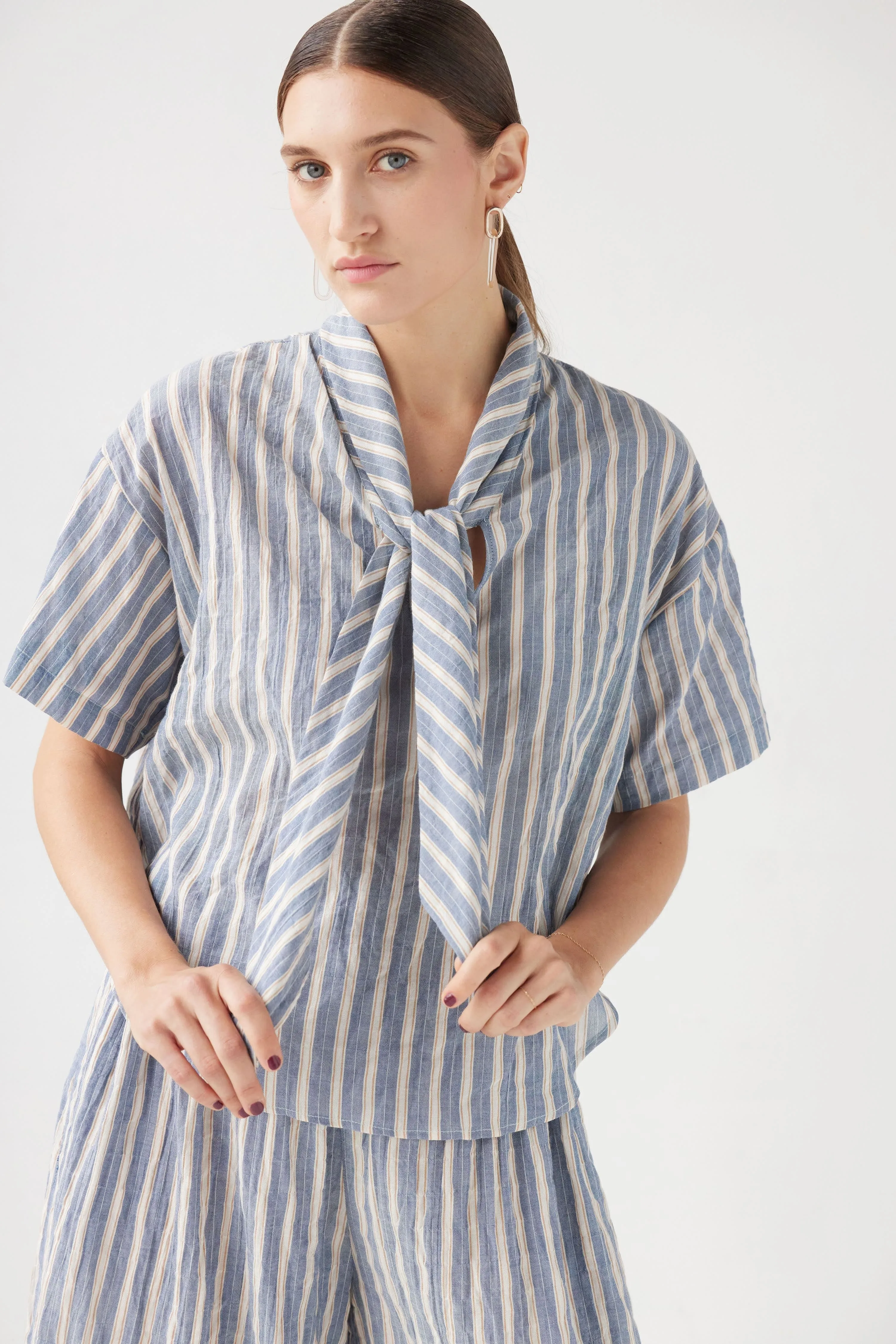 Betty Blouse in Striped Voile