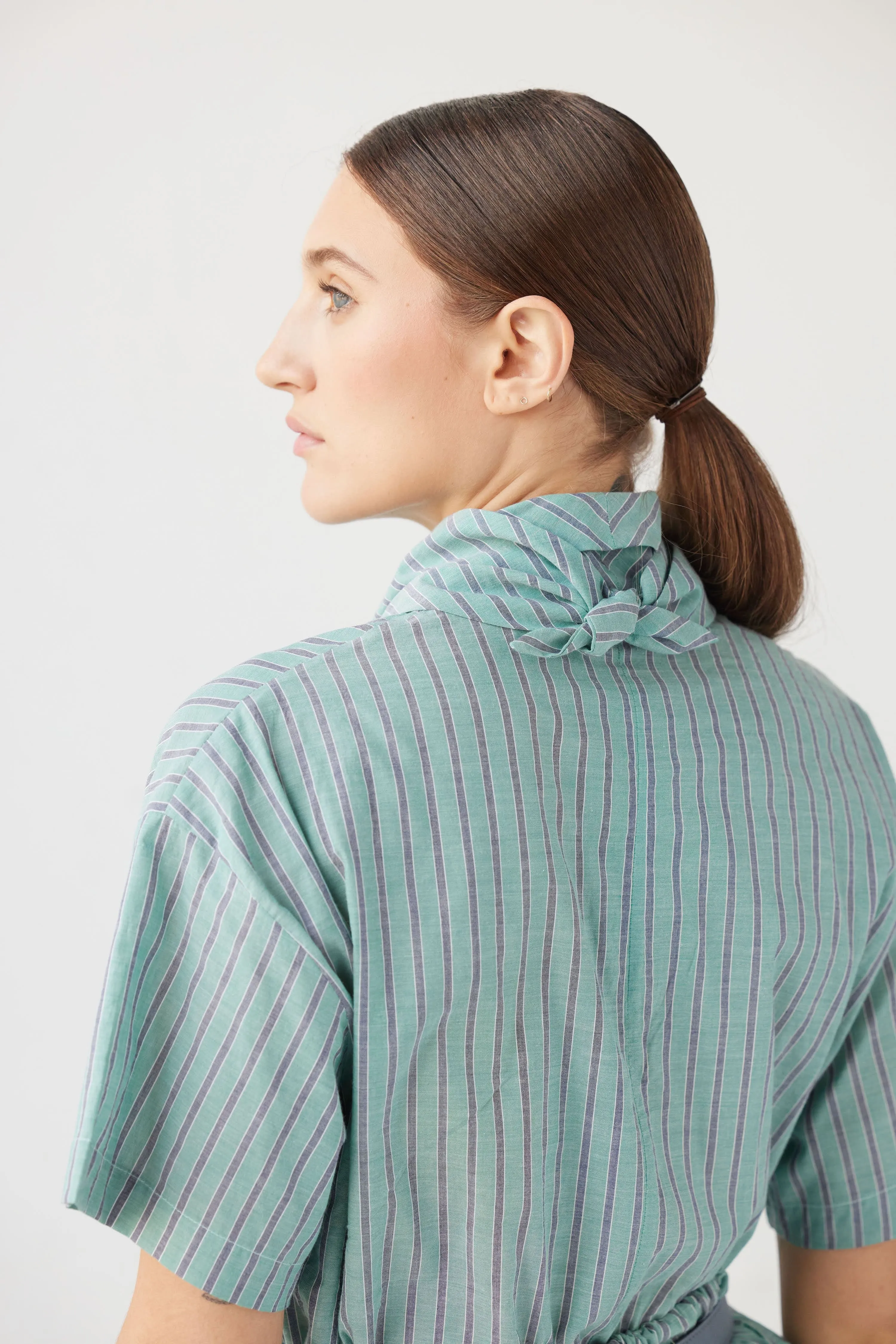 Betty Blouse in Ticked Cotton