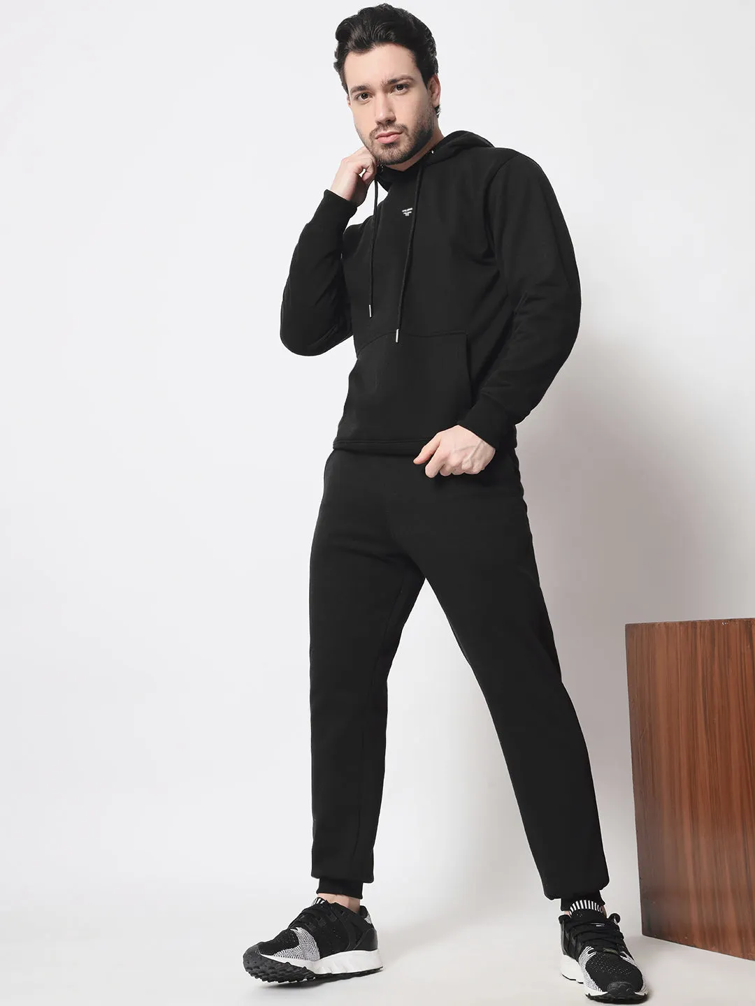 Black Thermal Co-ord Set (Hoodie and Jogger Combo)