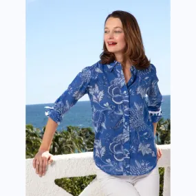 Blue Toile Print Shirt