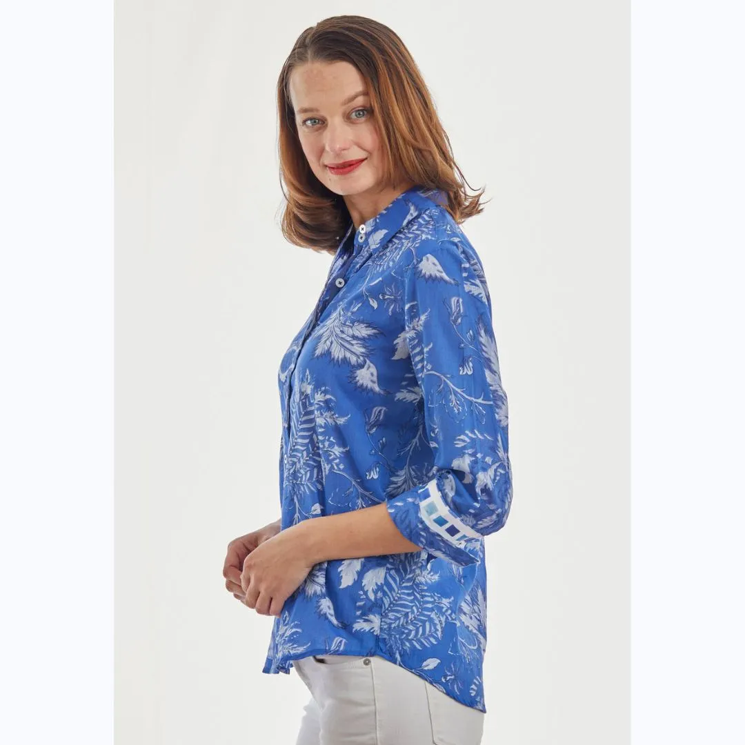 Blue Toile Print Shirt