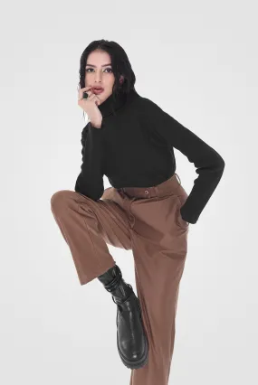 Brown Stretchable Pants