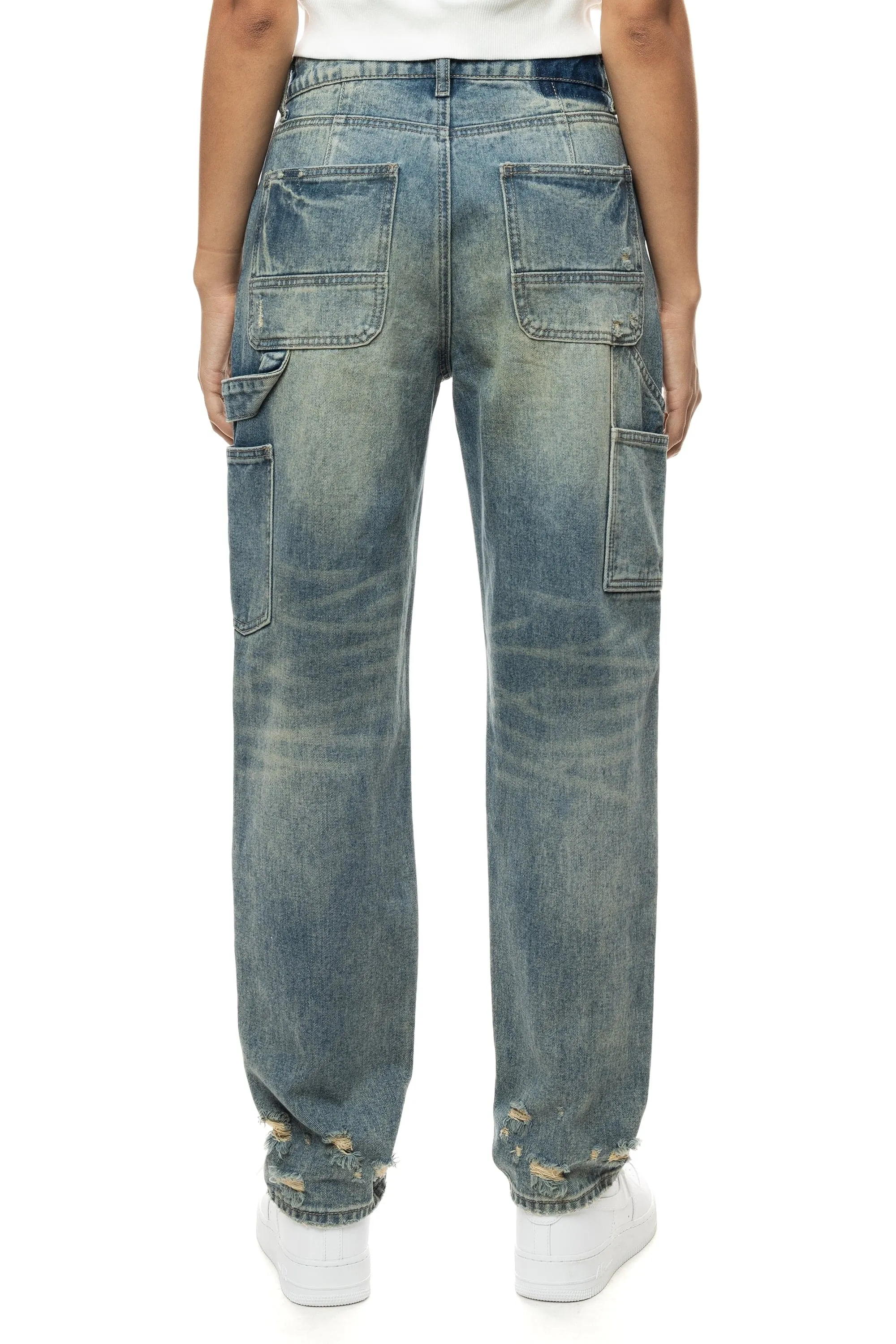 Carpenter Fashion Denim Pants - Glen Blue