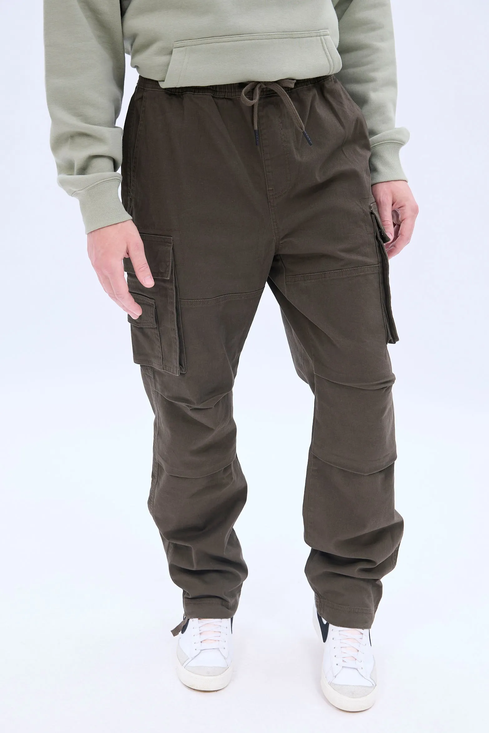 Cinched Relaxed Cargo Twill Pant