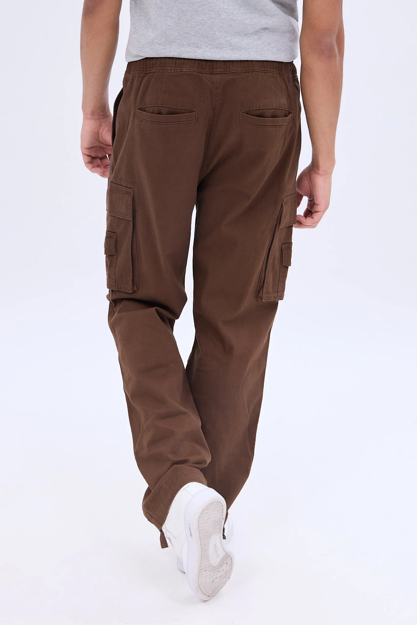 Cinched Relaxed Cargo Twill Pant