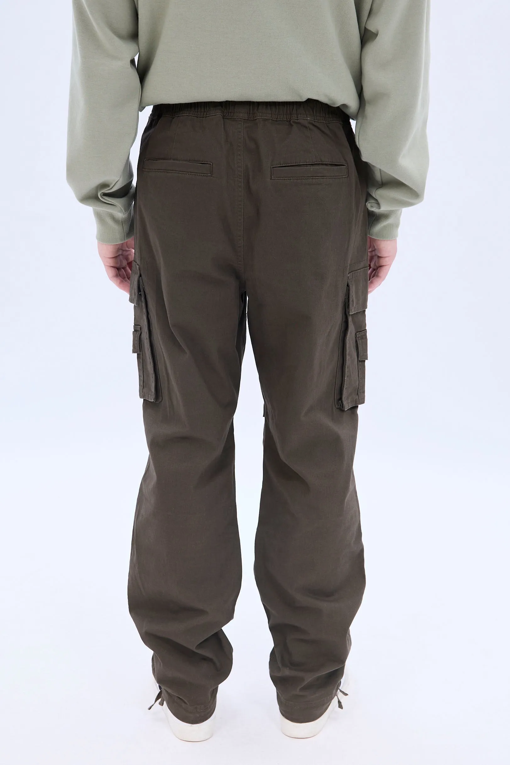 Cinched Relaxed Cargo Twill Pant