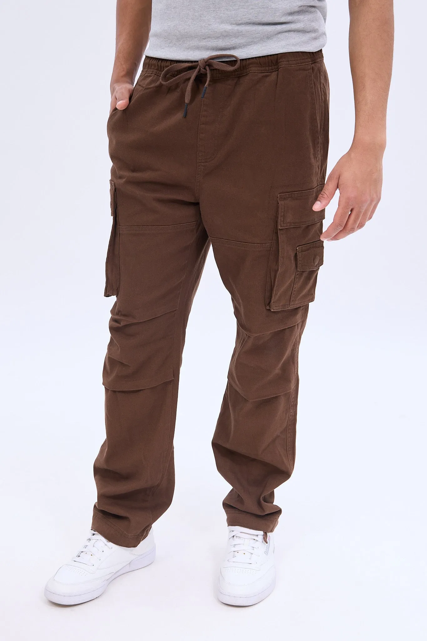 Cinched Relaxed Cargo Twill Pant