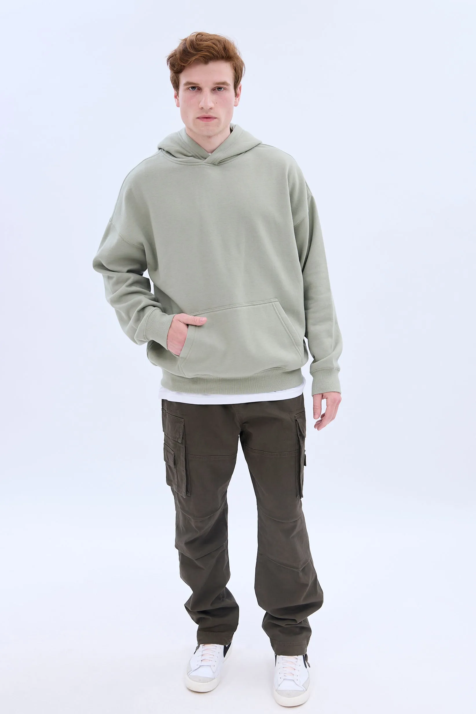 Cinched Relaxed Cargo Twill Pant