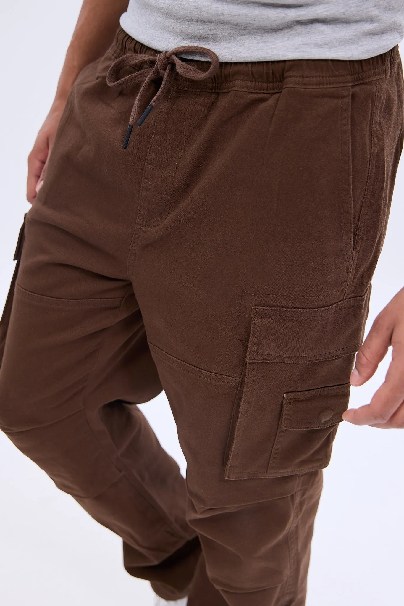 Cinched Relaxed Cargo Twill Pant