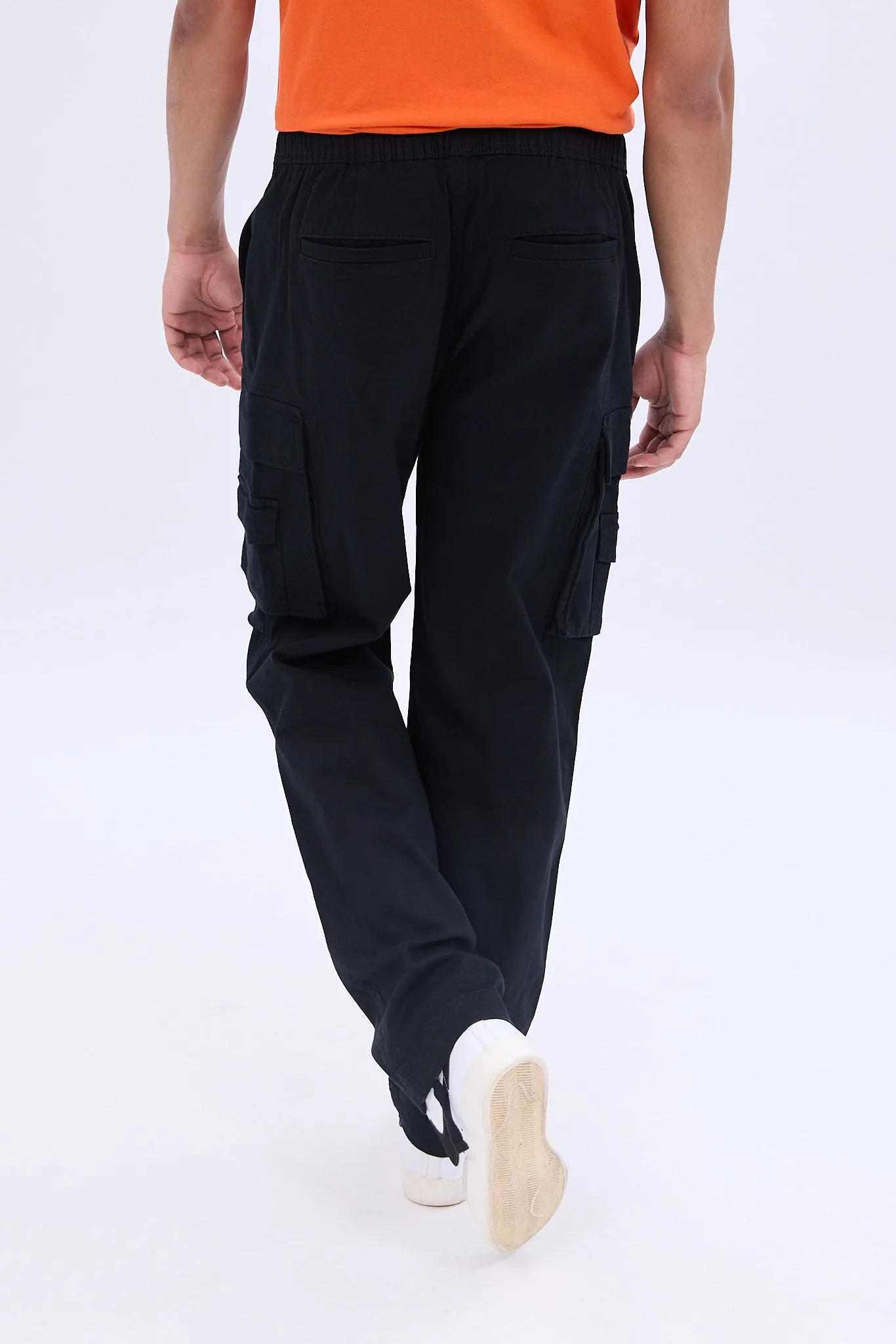 Cinched Relaxed Cargo Twill Pant