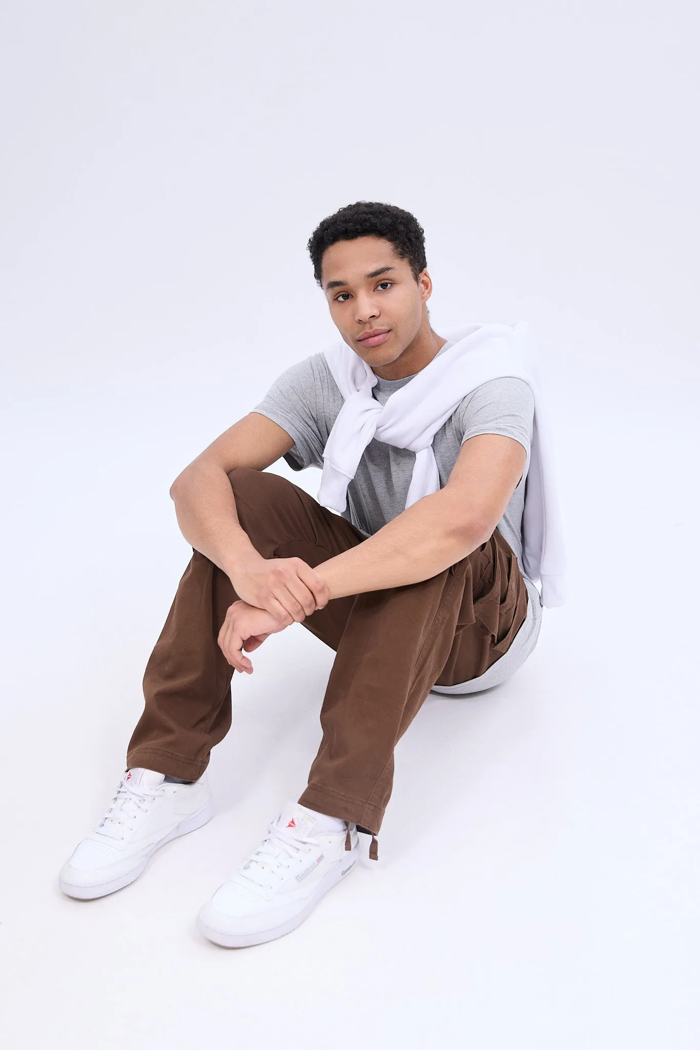 Cinched Relaxed Cargo Twill Pant