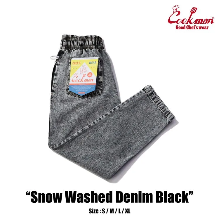 Cookman Chef Pants - Snow Washed Denim : Black