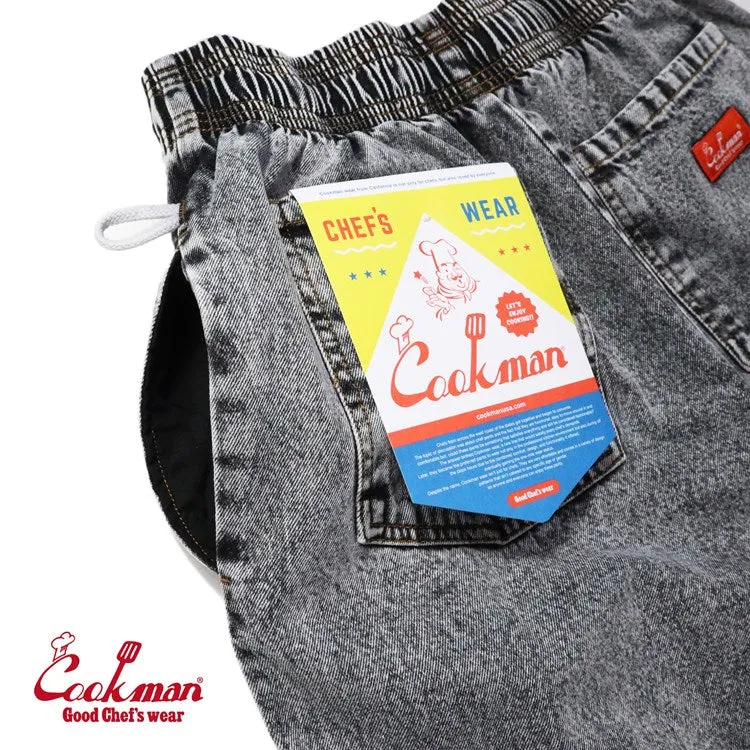 Cookman Chef Pants - Snow Washed Denim : Black