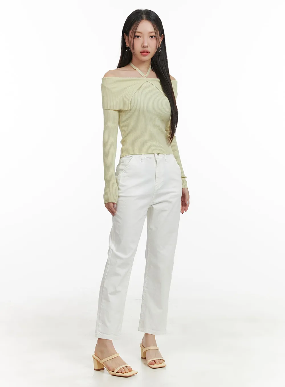 Cropped Straight Fit Pants OA415