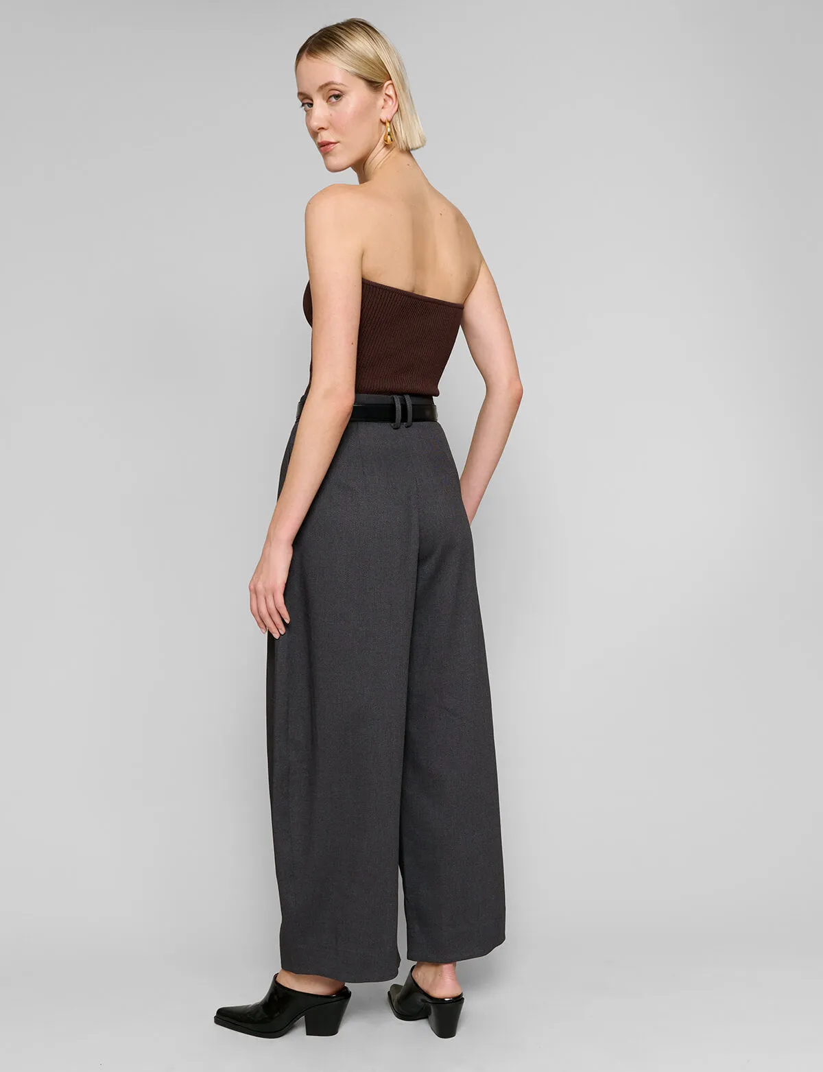 Dark Grey Barrel Leg Pants