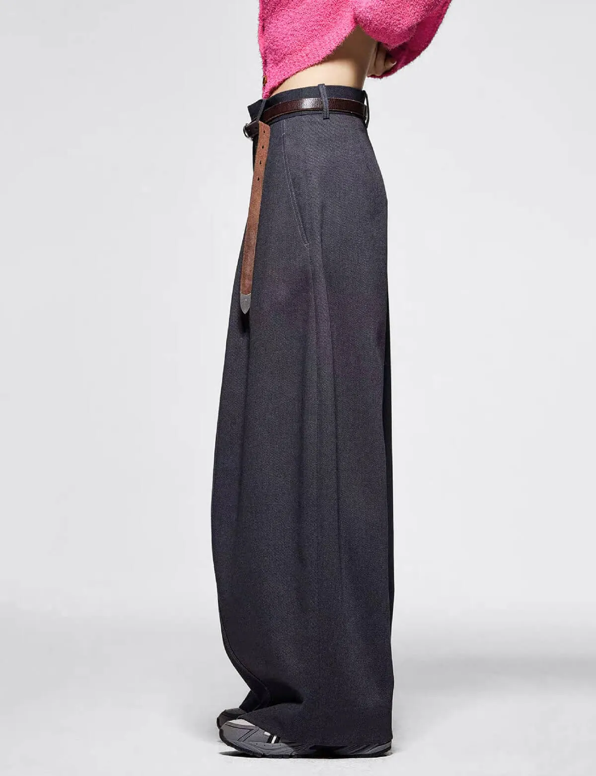 Dark Grey Barrel Leg Pants