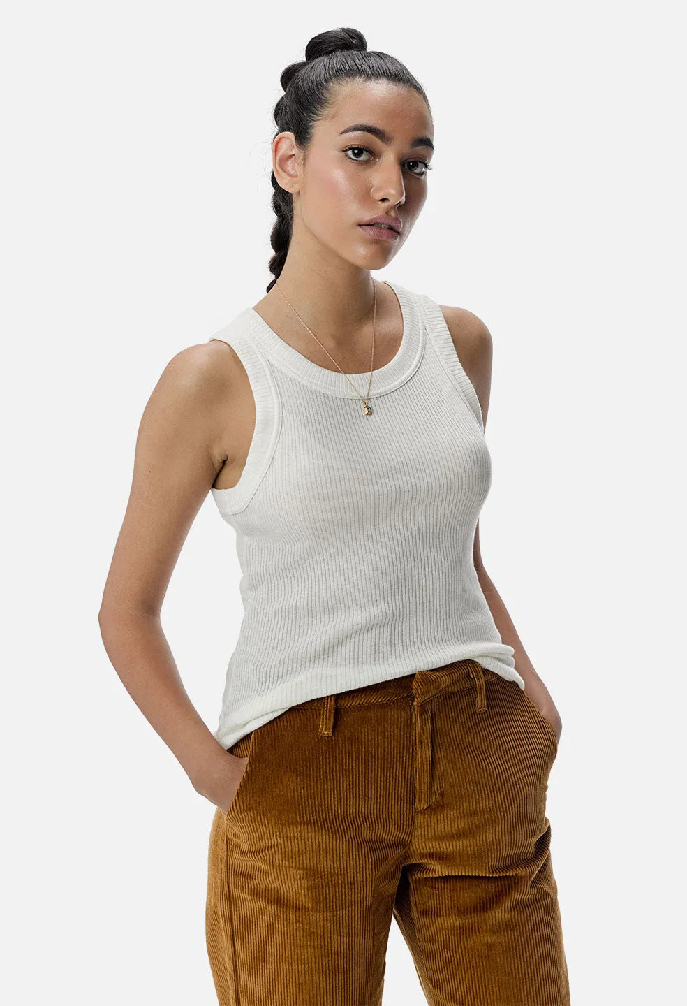 Dawn Cashmere Rib Tank / Ivory