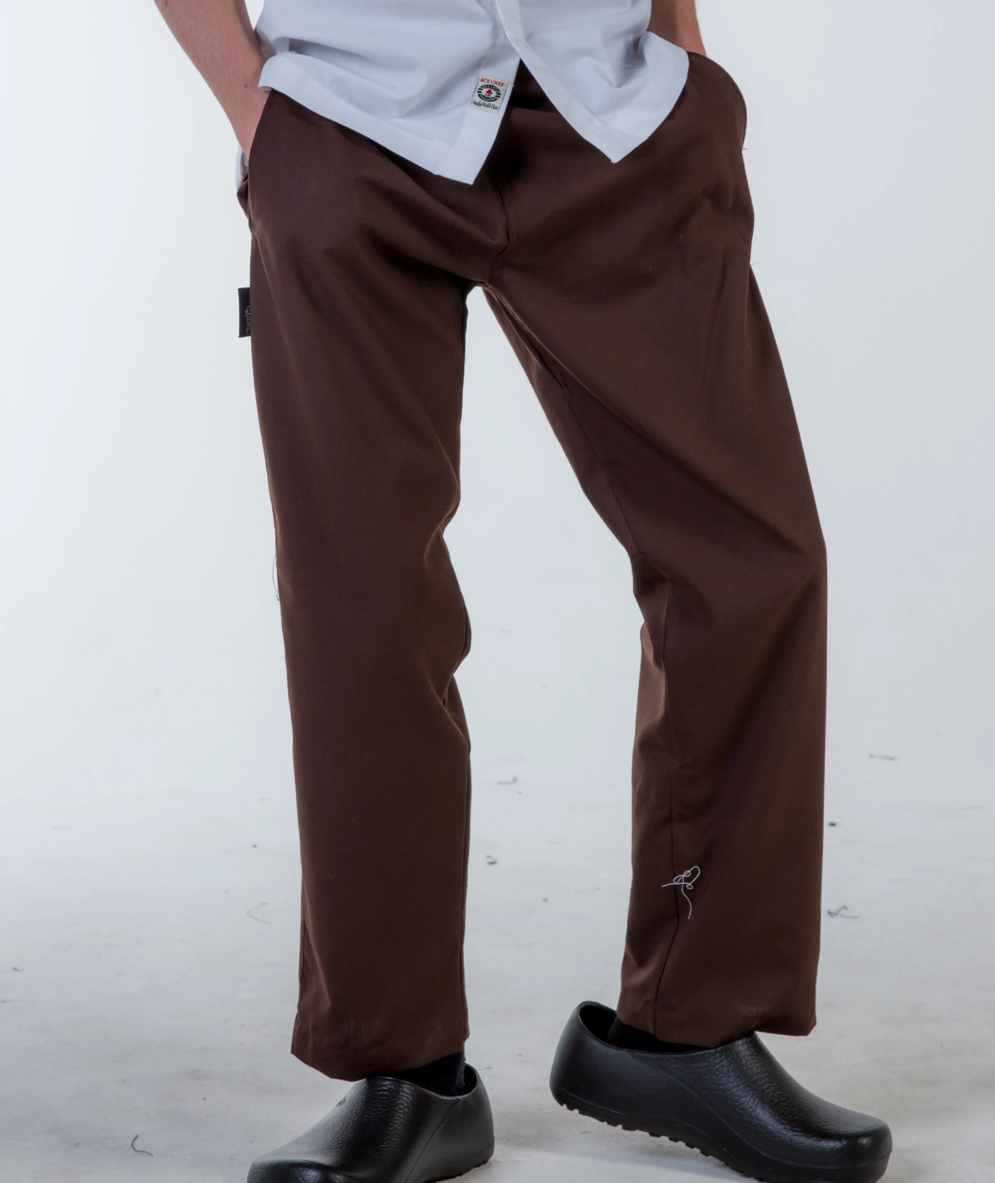 Drawstring Chef pants brown color