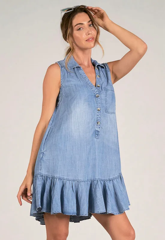 Elan - Sleeveless Dress Light Blue Wash