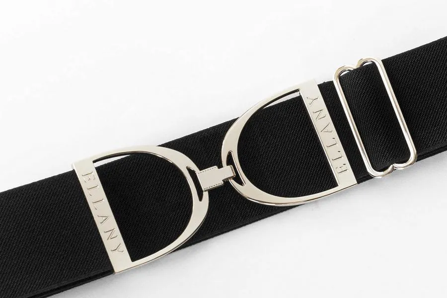 ELLANY - BLACK 2" GOLD STIRRUP ELASTIC BELT