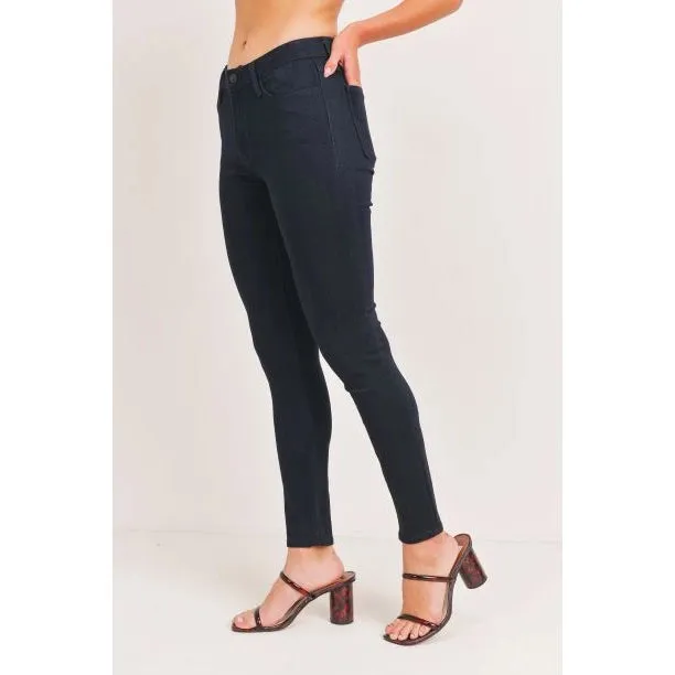 Exclusive Mid Rise Basic Skinny Jeans - Super Dark