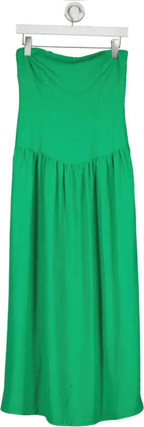 Franks London Green Strapless Midi Dress UK 8