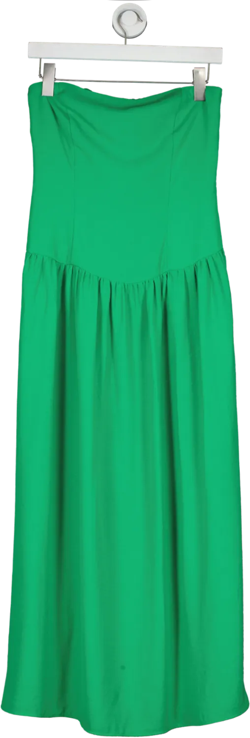 Franks London Green Strapless Midi Dress UK 8