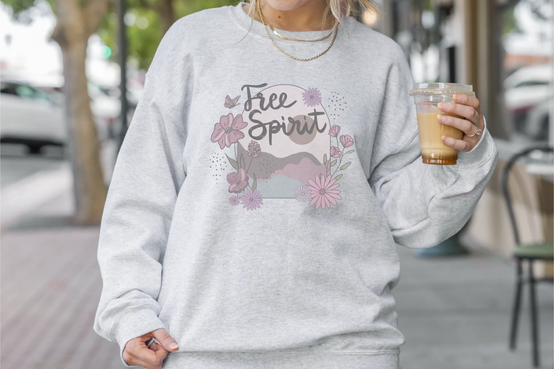 Free Spirit Boho Gildan Crewneck Sweatshirt