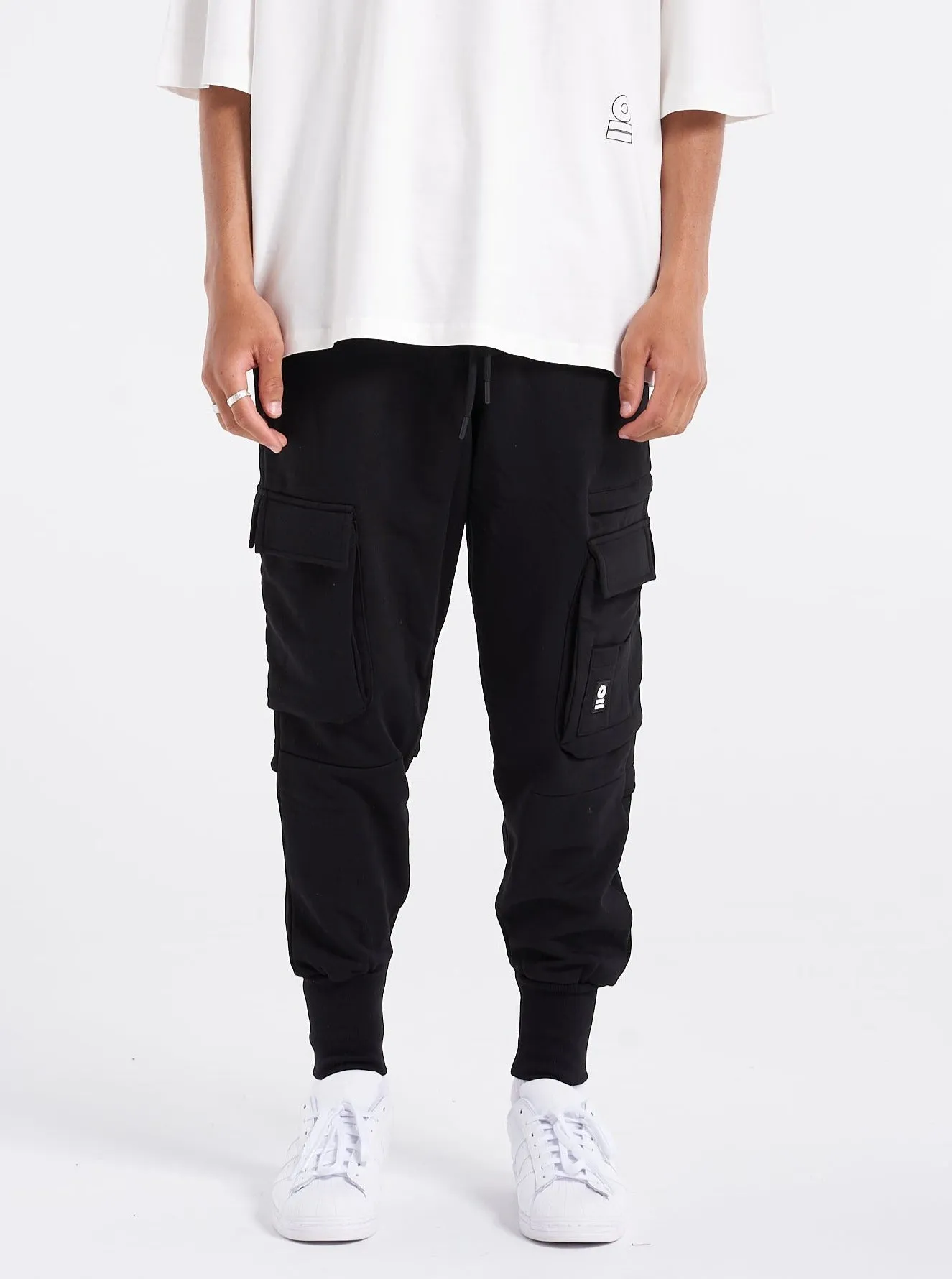 Heavy Utility Sweat Cargo Pants Black