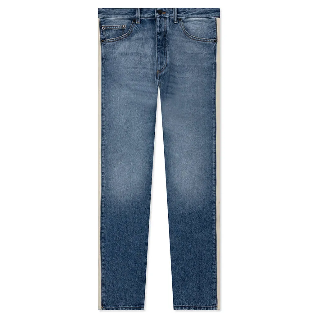 Indigo Track Denim Pants - Light Blue