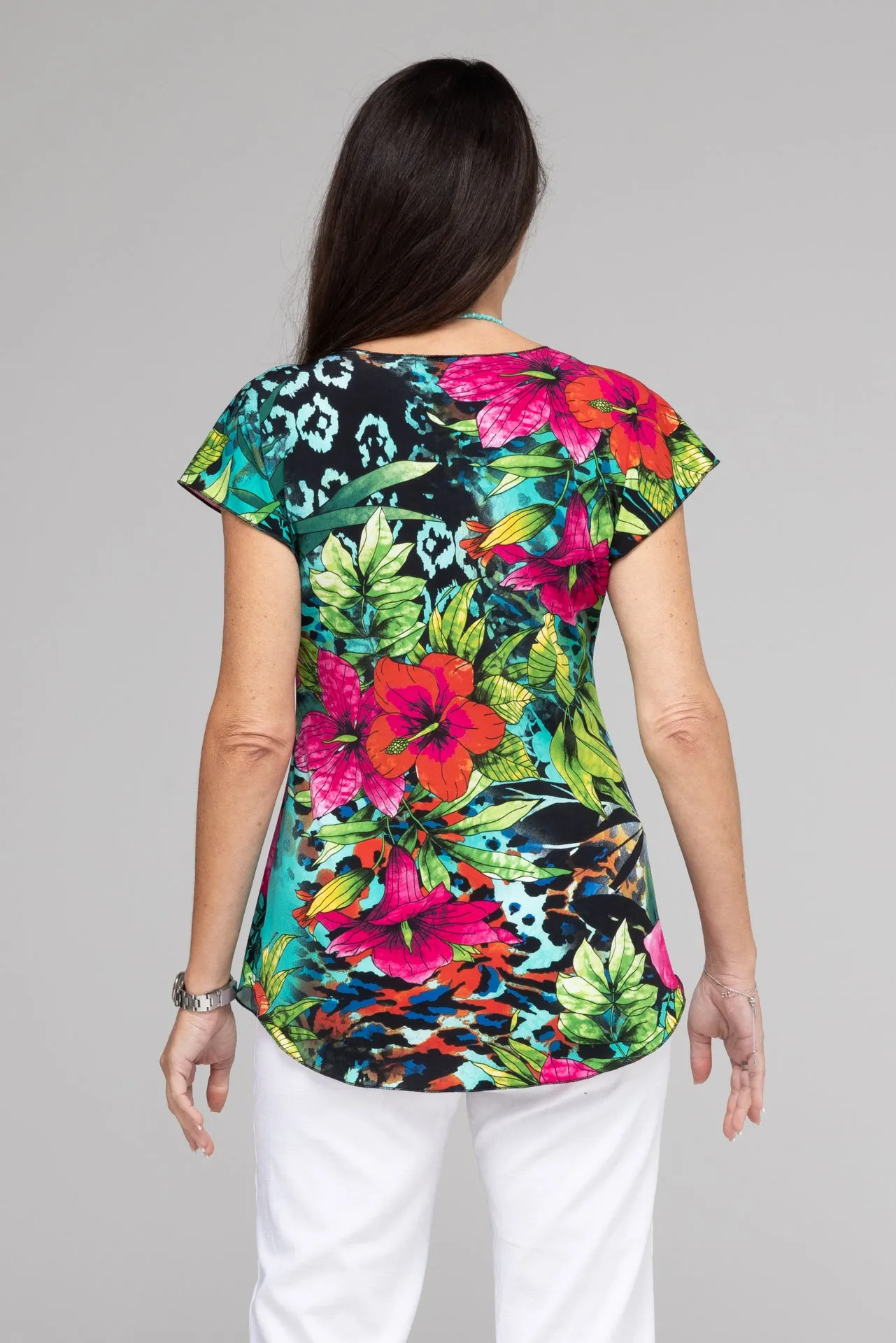 Madagascar Print Short Sleeve Jersey Top